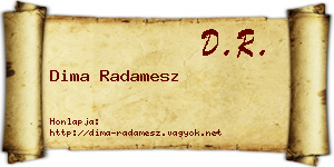 Dima Radamesz névjegykártya